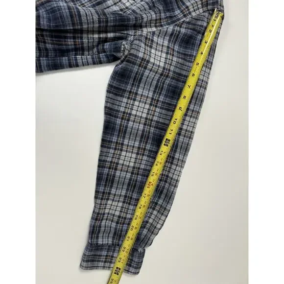 Carhartt Flannel Shirt Button Up Relaxed Fit Heavy Weight Blue Gray Plaid Mens L - Picture 9 of 9